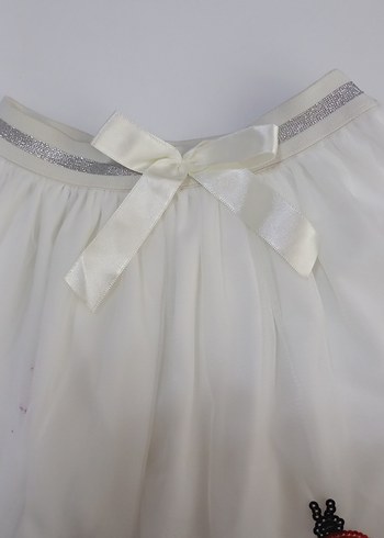 Nakışlı Beyaz Kız Çocuk Etek - Görsel 4