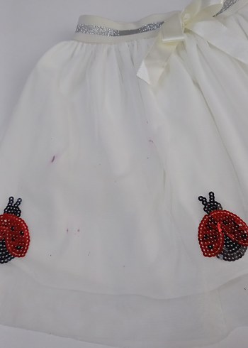 Nakışlı Beyaz Kız Çocuk Etek - Görsel 3