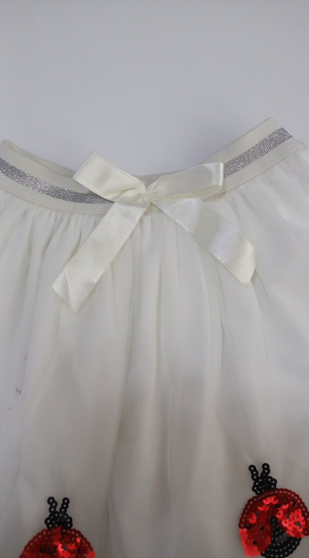 Nakışlı Beyaz Kız Çocuk Etek - Görsel 4