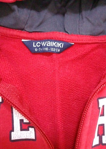 Kırmızı Kapüşonlu Erkek Çocuk Fermuarlı Yelek - Görsel 2