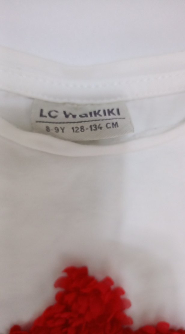 Nakışlı ve Boncuklu Beyaz Kız Çocuk Uzun Kollu Tişört - Görsel 4