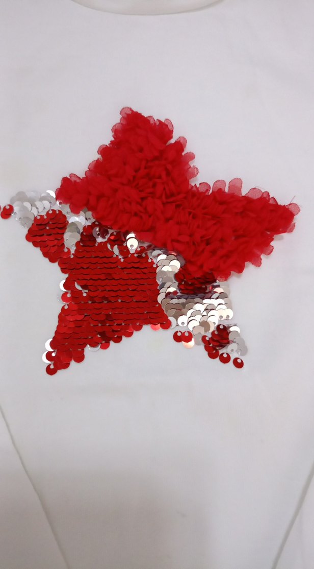 Nakışlı ve Boncuklu Beyaz Kız Çocuk Uzun Kollu Tişört - Görsel 2