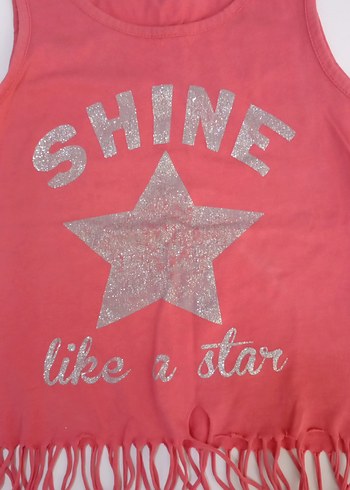 Pullu Pembe Kız Çocuk Atlet Püsküllü - Görsel 2