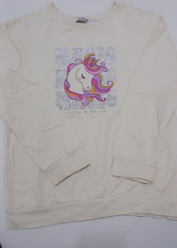 Kız Çocuk Parlak Baskılı Unicorn Tişört - Görsel 2