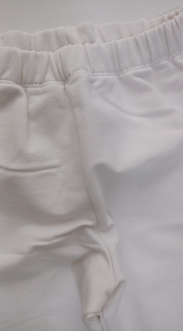 Kız Çocuk Beyaz Keten Volanlı Bol Paça Tayt - Görsel 3