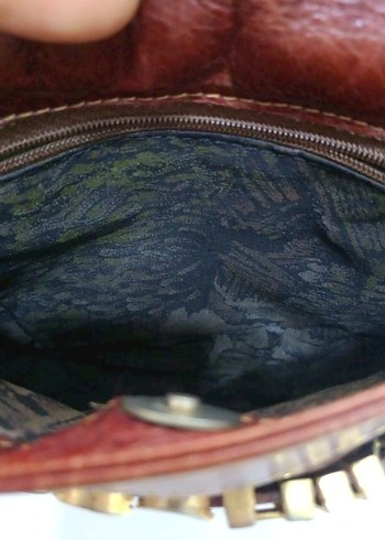 Kahverengi Deri Moschino Vintage Çanta - Görsel 3