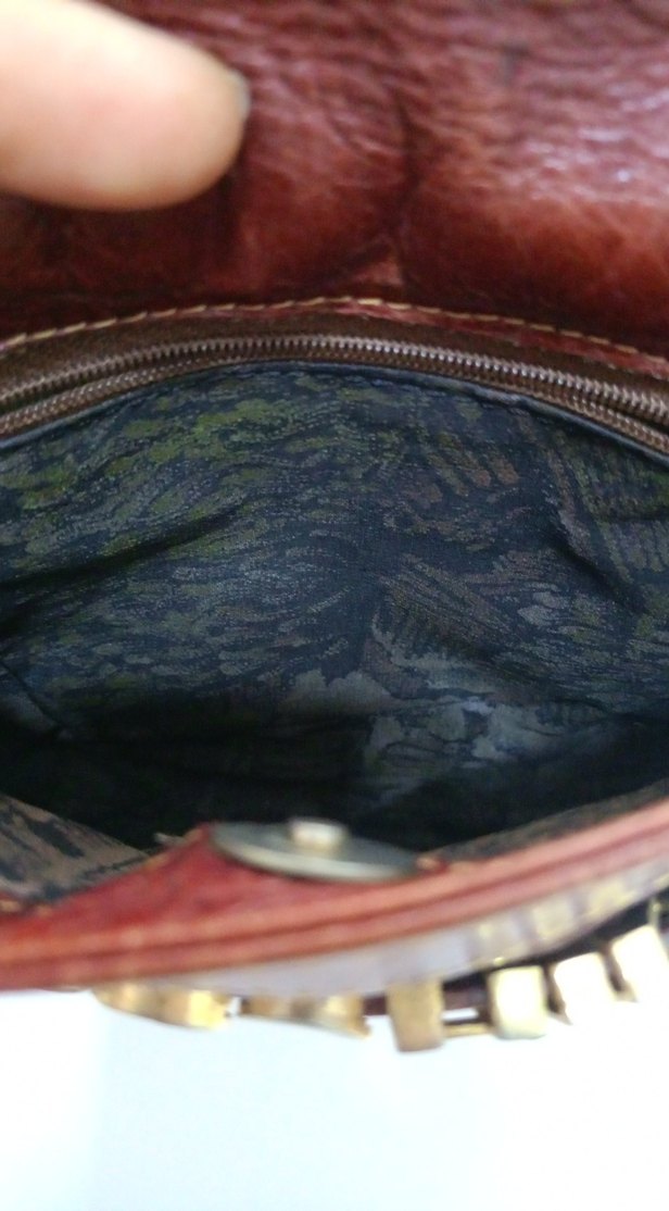 Kahverengi Deri Moschino Vintage Çanta - Görsel 3