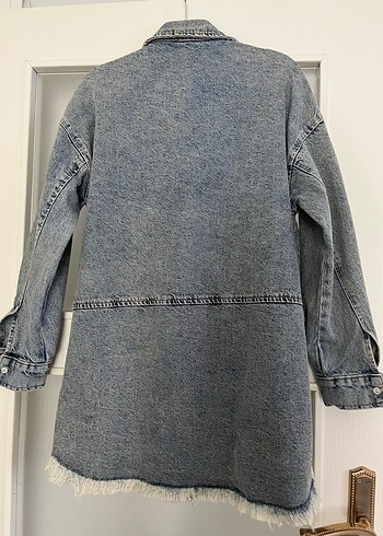 Diğer Düğmeli Gri Kadın Denim Ceket
