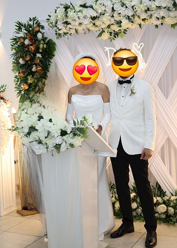 Zeynep Tosun Askılı Klasik Modern Midi Gelinlik