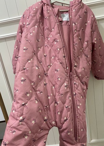 Pembe Nakışlı Bebek Tulumu Fermuarlı - Görsel 6