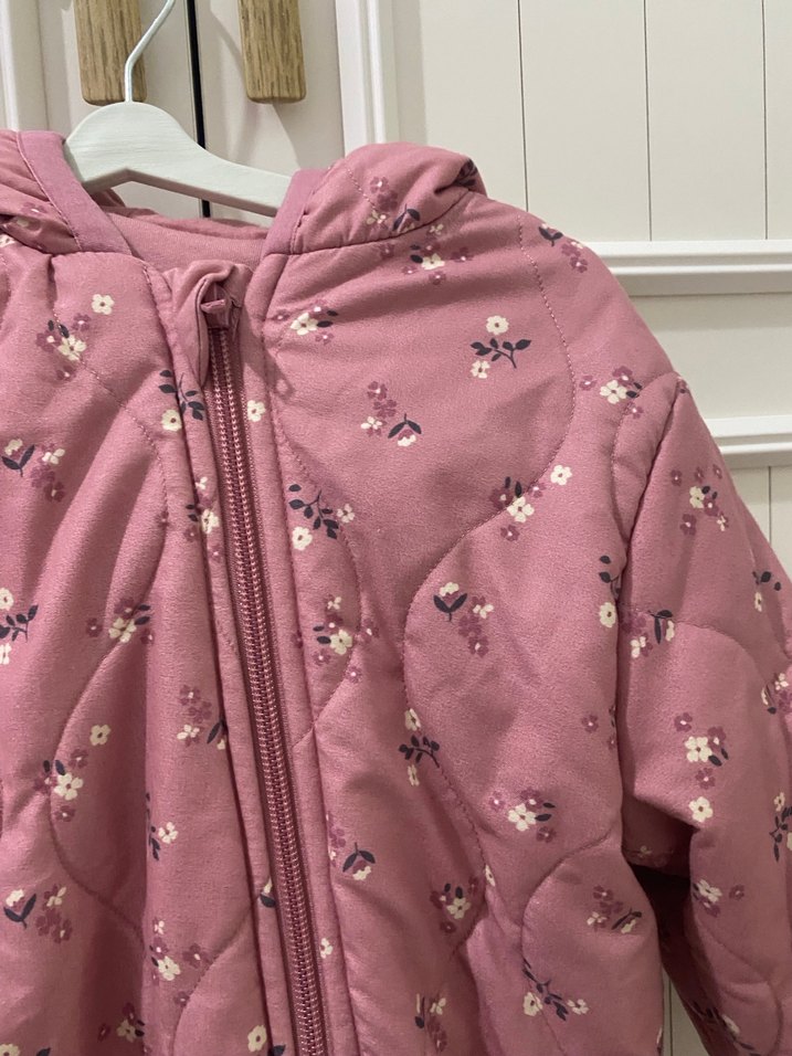 Pembe Nakışlı Bebek Tulumu Fermuarlı - Görsel 3