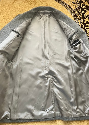 Network marka Gri Erkek Yün Kaban, Düğmeli, Ofis Şıklığı - Görsel 4