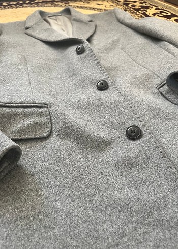 Network marka Gri Erkek Yün Kaban, Düğmeli, Ofis Şıklığı - Görsel 2