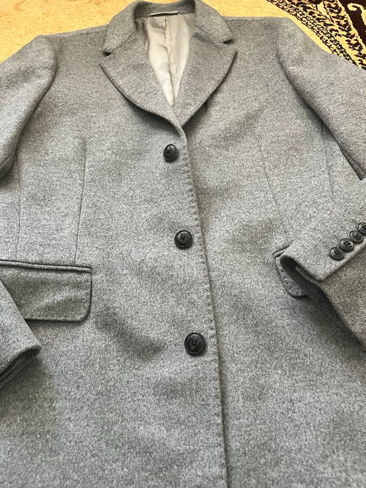 Network marka Gri Erkek Yün Kaban, Düğmeli, Ofis Şıklığı - Görsel 3