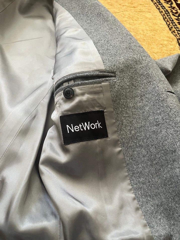 Network marka Gri Erkek Yün Kaban, Düğmeli, Ofis Şıklığı - Görsel 5