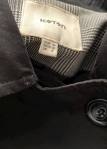 Koton Siyah Kuşaklı Midi Trençkot - Görsel 5