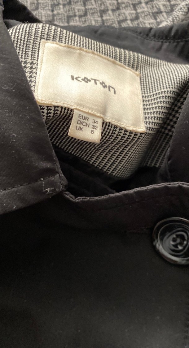 Koton Siyah Kuşaklı Midi Trençkot - Görsel 5