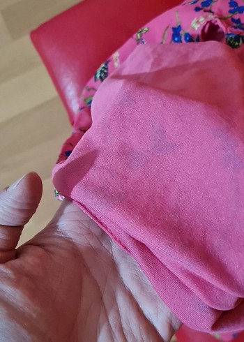 m Beden pembe Renk Çiçek desenli dökümlü viskon bluz
