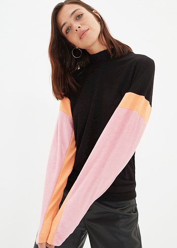 Oversize Havlu Boğazlı Sweat