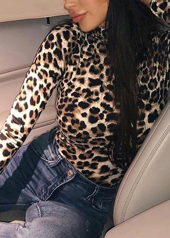 Leopar Desenli Pamuklu Çıtçıtlı Body - Görsel 2