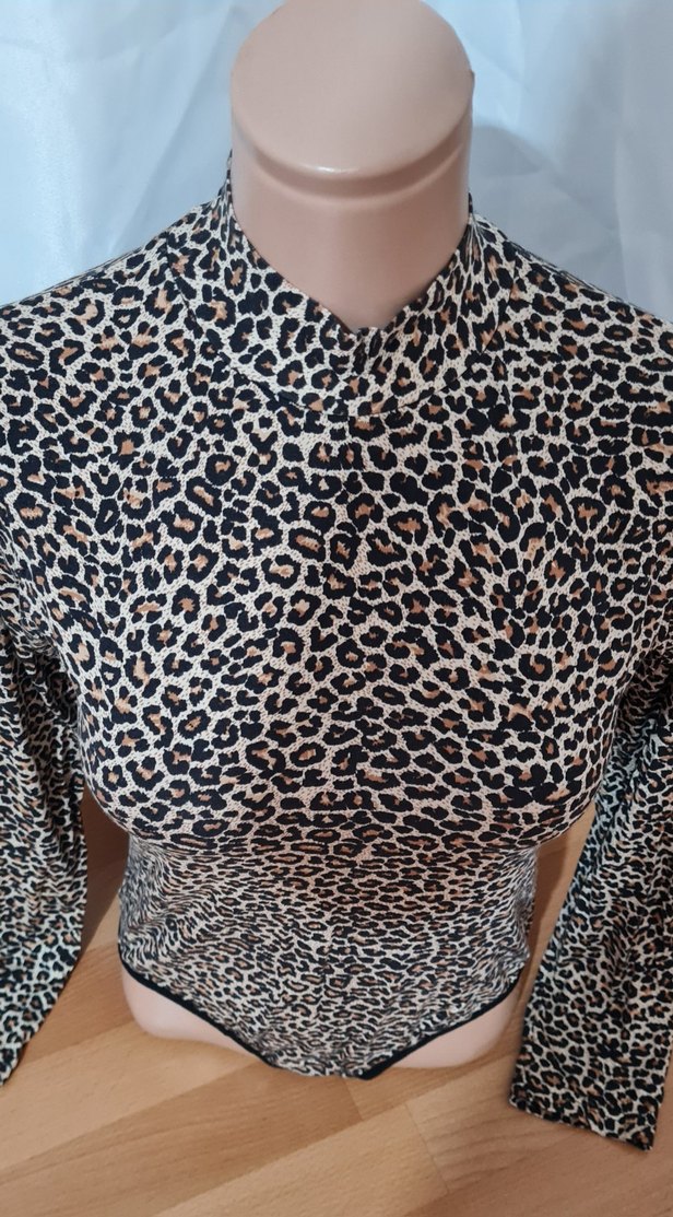 Leopar Desenli Pamuklu Çıtçıtlı Body - Görsel 4