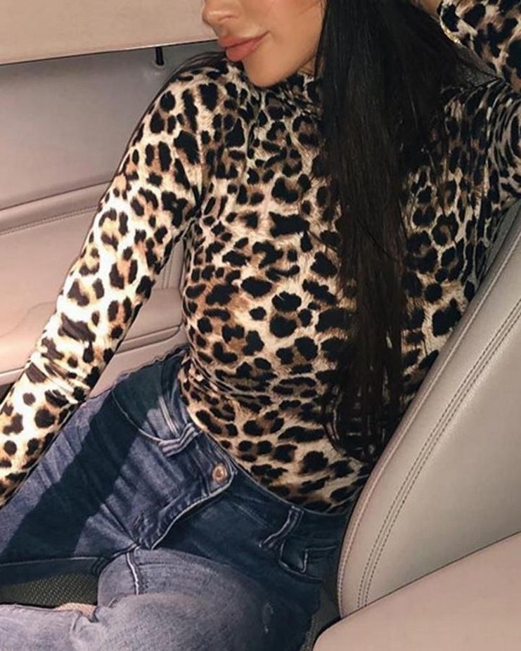 Leopar Desenli Pamuklu Çıtçıtlı Body - Görsel 2