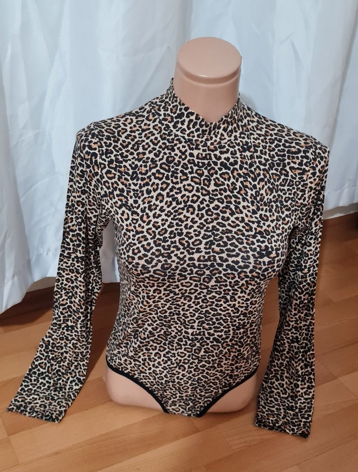 Leopar Desenli Pamuklu Çıtçıtlı Body - Görsel 3