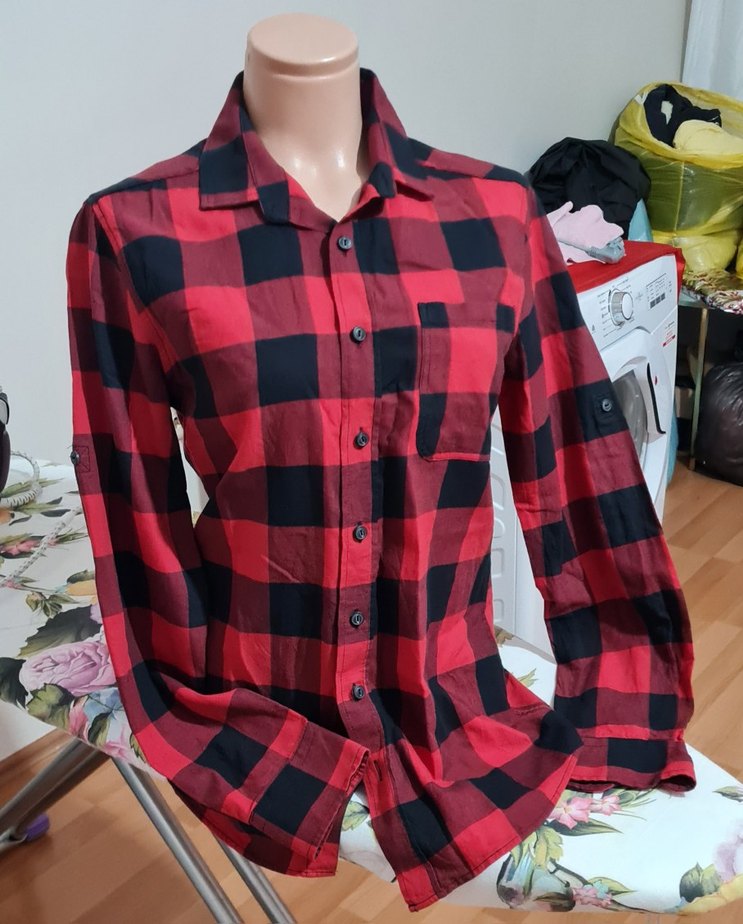 Tasarım Pamuklu Ekose Gömlek - Görsel 2