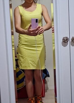 Tozlu Sarı mini elbise 