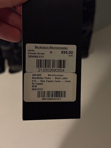 m Beden Canada goose erkek mont