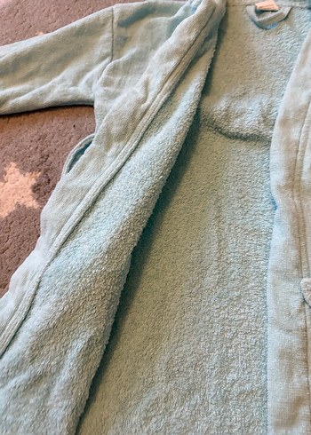 Kapüşonlu Açık Mavi Erkek Çocuk Bornozu - Görsel 5