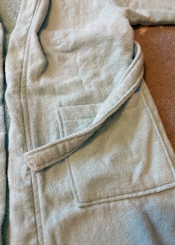 Kapüşonlu Açık Mavi Erkek Çocuk Bornozu - Görsel 4