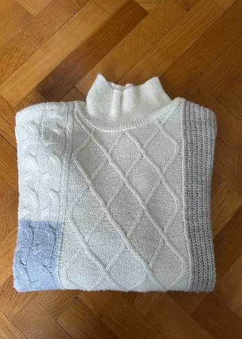 Kadın Blok Desenli Kazak - Görsel 4