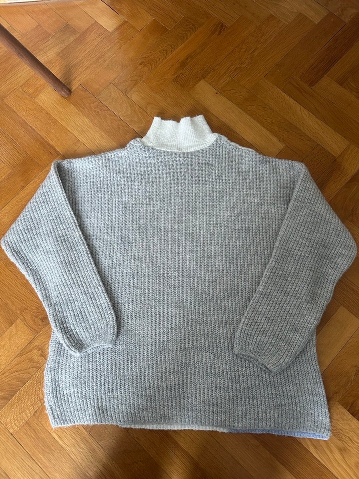 Kadın Blok Desenli Kazak - Görsel 3