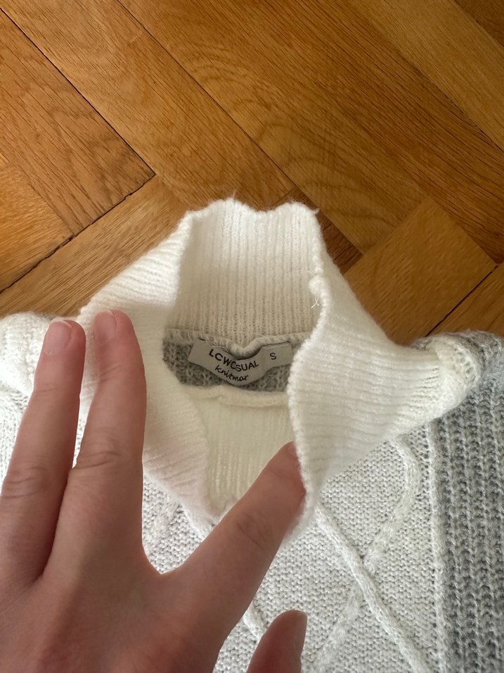 Kadın Blok Desenli Kazak - Görsel 2