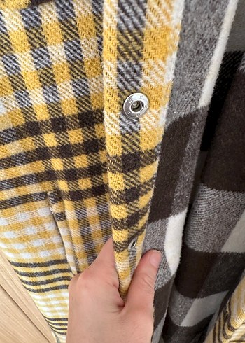 Sarı Ekose Kadın Ceket - Görsel 5