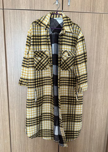 Sarı Ekose Kadın Ceket - Görsel 3