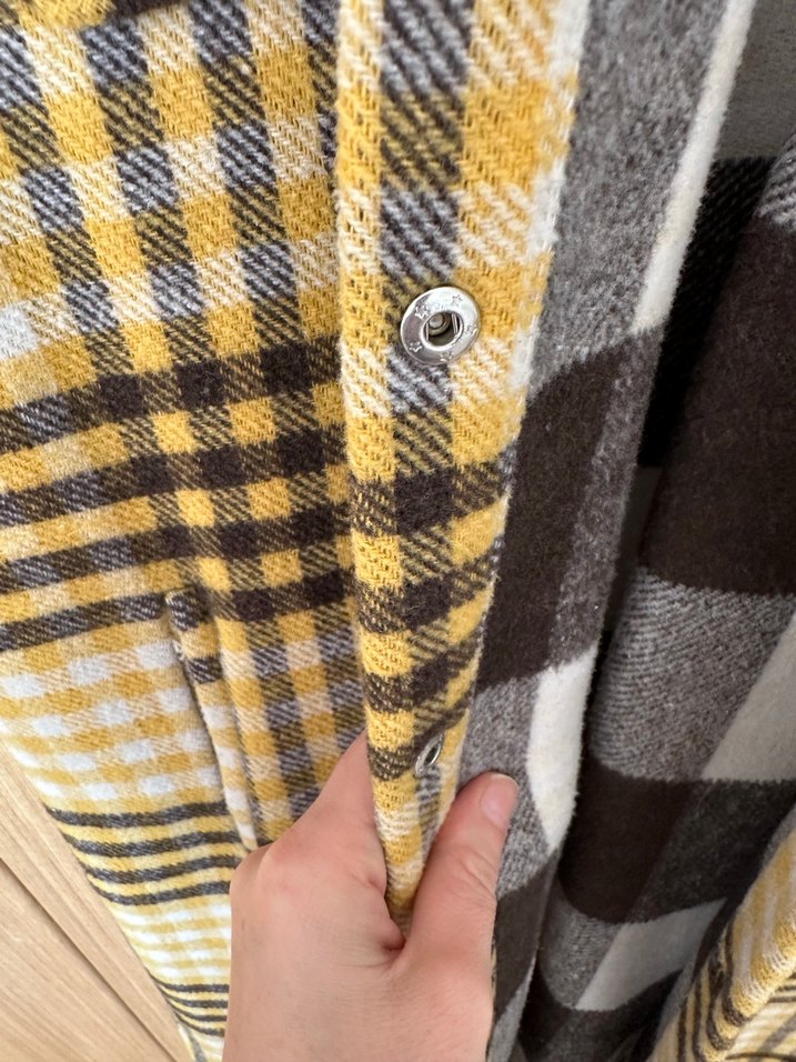 Sarı Ekose Kadın Ceket - Görsel 5