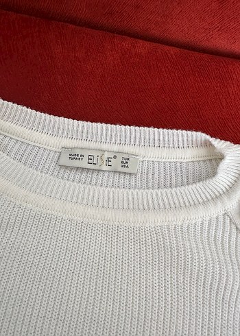 Düğmeli Beyaz Kadın Triko Kazak - Görsel 2