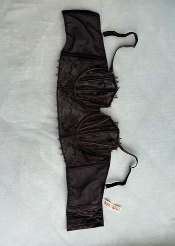 Uzun Siyah  Nakışlı Sütyen - Görsel 2