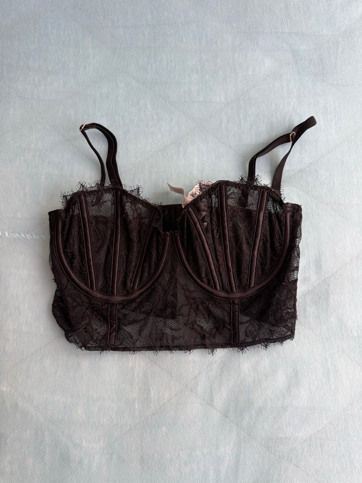 Uzun Siyah  Nakışlı Sütyen - Görsel 3