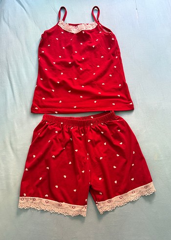 Diğer Diger Kırmızı Mini Kadın Pijama Takımı