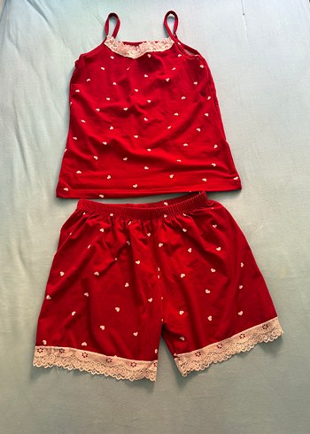 Diger Kırmızı Mini Kadın Pijama Takımı