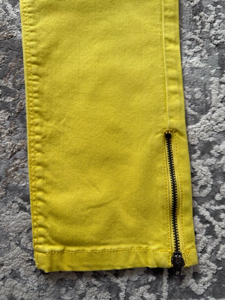 Sarı Kadın Kumaş Pantolon Fermuarlı - Görsel 4