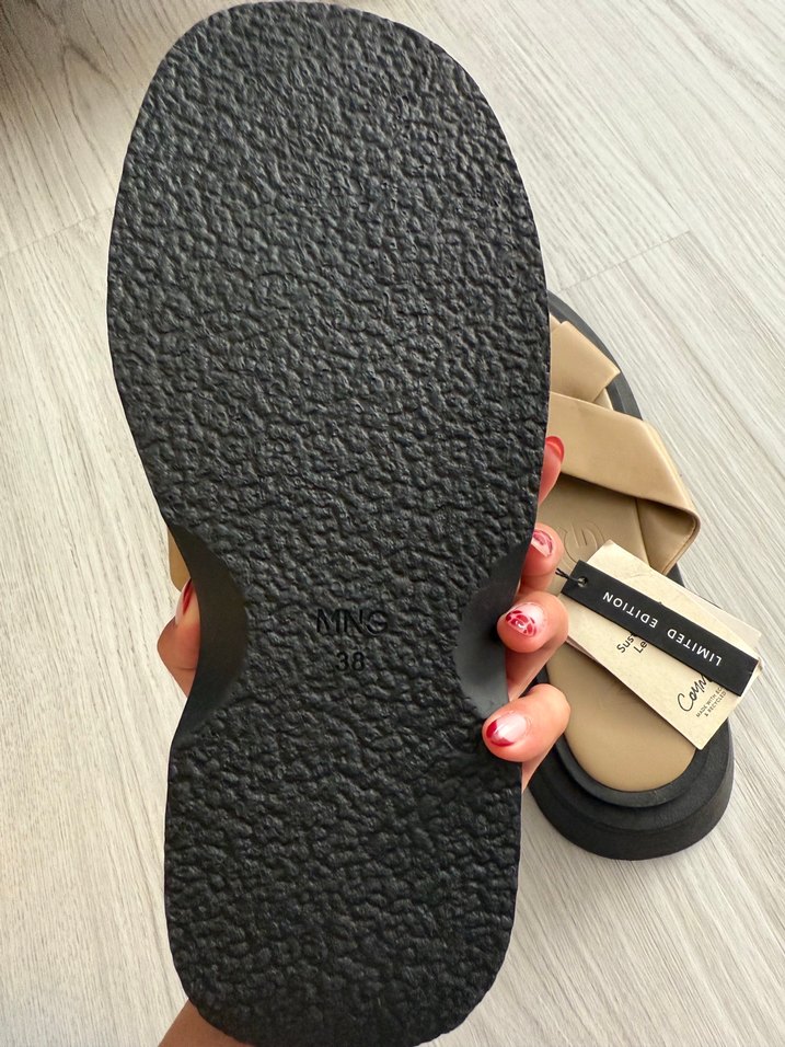 Bej haki karışımı Platform Topuklu Kadın Terlik - Görsel 4