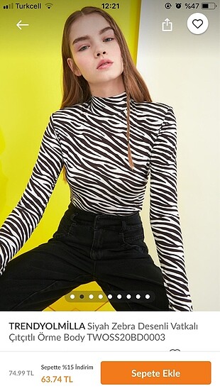 zebra desenli çıtçıtlı bluz