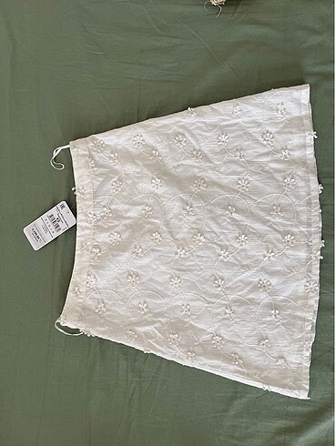 ltb jeans çiçekli mini beyaz etek