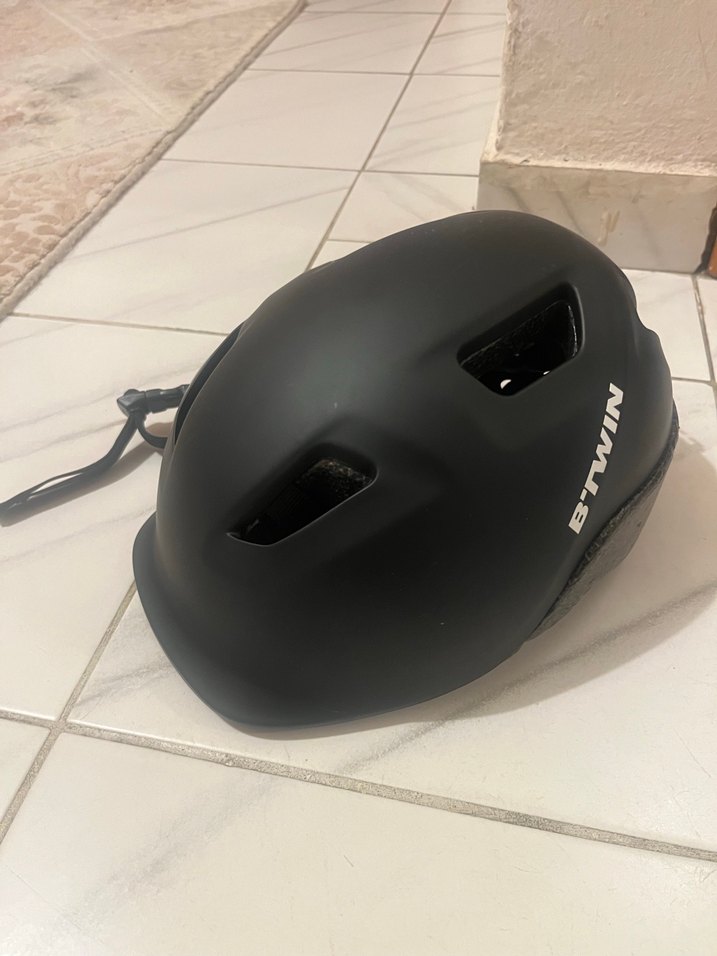 Siyah Minimalist Biker Kask Velcro Askılı - Görsel 2