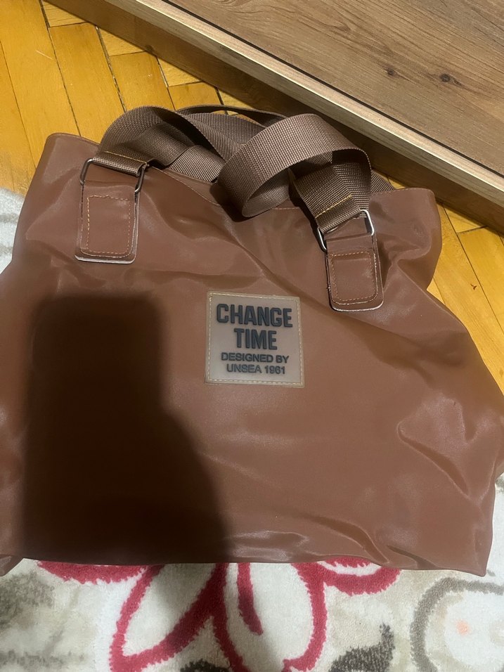 Kahverengi Deri Tokalı Kadın Çanta - Görsel 3