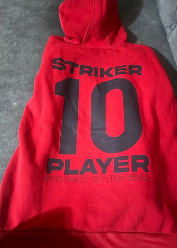 Kırmızı Kapüşonlu çocuk Sweatshirt - Görsel 3